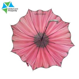 กะทัดรัดเปิดอัตโนมัติที่แข็งแกร่งติดร่มสีชมพูความยาว 70-100 ซม. สำหรับวันที่ฝนตก