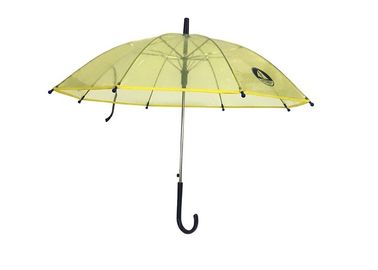 Compact Children&amp;#39;S Clear Umbrella สีเหลือง POE Materails ด้ามจับพลาสติก