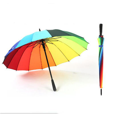 BSCI ด้ามตรง Rainbow 25 &quot;* 16k Auto Open Close Umbrella