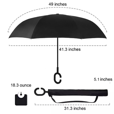 Double Layer C Handle Windproof Reverse Inverted Umbrella
