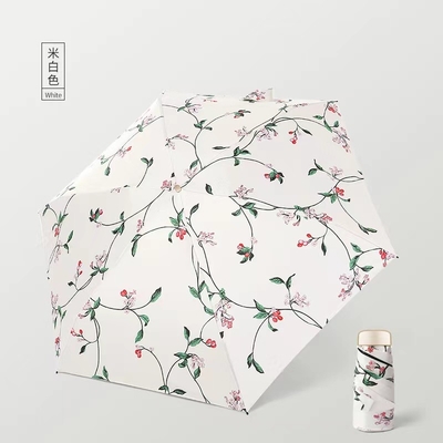 ร่มพับ Super Mini 19 นิ้ว 5 พับ Ultralow Light Sunblock UV Pocket Mini Umbrella