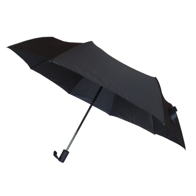 RPET Pongee Windproof Travel Umbrella โครงโลหะไฟเบอร์กลาสเปิดปิดอัตโนมัติ