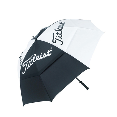 โลโก้ที่กำหนดเอง Windproof ไฟเบอร์กลาสร่มกอล์ฟหลังคาคู่