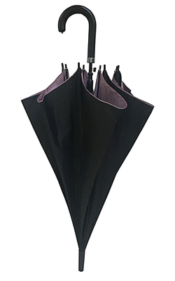 สีดํากัน UV Pongee อัตโนมัติเปิดไม้ร่ม กว้าง 105cm