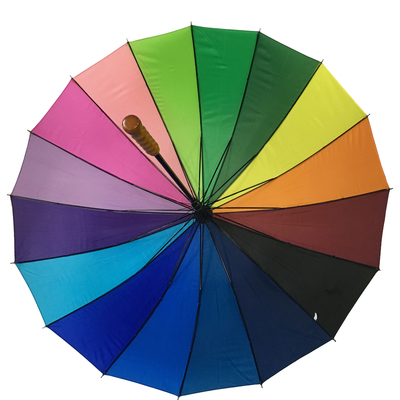 16 สี สายร่มสายรุ้ง โลหะแกนไม้มือโปงกี Cover