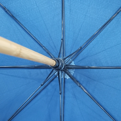 การคุ้มครองสิ่งแวดล้อม Super Light Wood Umbrella ริบไฟเบอร์กลาส เปิดอัตโนมัติ 23 นิ้ว 8 แพนล็อค