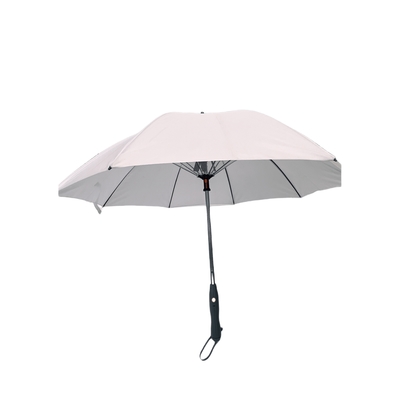สีที่กําหนดเอง โลโก้ Pongee Outdoor Fan Umbrella โลโก้ไฟเบอร์กลาส