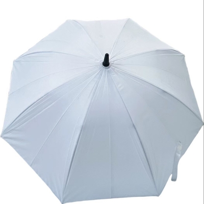 สีที่กําหนดเอง โลโก้ Pongee Outdoor Fan Umbrella โลโก้ไฟเบอร์กลาส