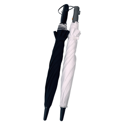 สีที่กําหนดเอง โลโก้ Pongee Outdoor Fan Umbrella โลโก้ไฟเบอร์กลาส