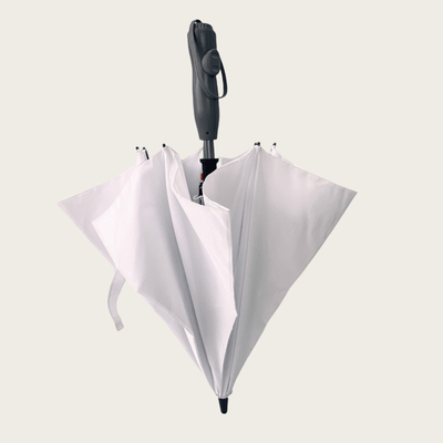 สีที่กําหนดเอง โลโก้ Pongee Outdoor Fan Umbrella โลโก้ไฟเบอร์กลาส
