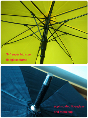 ร่มกอล์ฟขนาด 29 นิ้ว ที่มีมือยางป้องกัน และเสาไฟเบอร์กลาสที่แข็งแรง