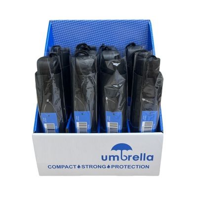 12Pcs Dispaly Box Umbrella  Pongee  Foldable Umbrella 25cm Length 94cm Diameter