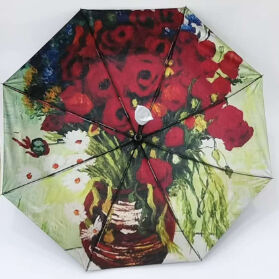 วินเซนต์ ฟาน ก็อก อาร์ท แบล็คออต ร่มเดินทางอัตโนมัติ 3 พับ พร้อมกัน UV และเปิดปิดอัตโนมัติ (21Inch-8k)