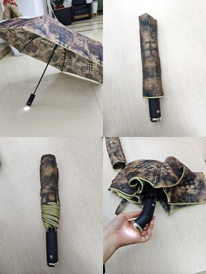 LED Lighted Auto Open/Close Safety Umbrella with Reflective Strip for Night Visibility สายร่มความปลอดภัยเปิด/ปิดโดยอัตโนมัติ