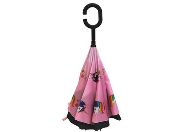ยางกันฝนกลับหัวร่มขนาดเล็กสีชมพู Unicon พิมพ์สำหรับเด็ก