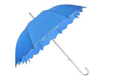 พิมพ์ลายน้ำสีฟ้าของขวัญส่งเสริมการขายร่มขนาดมาตรฐานกรอบอลูมิเนียม
