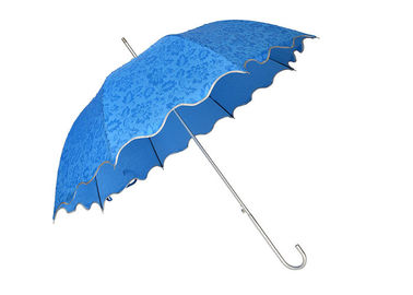 พิมพ์ลายน้ำสีฟ้าของขวัญส่งเสริมการขายร่มขนาดมาตรฐานกรอบอลูมิเนียม
