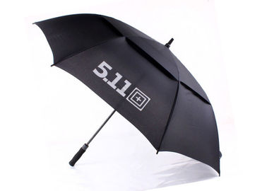 สีดำโปรโมชั่น 30 นิ้ว Vented Golf Umbrella, ร่มกอล์ฟขนาดใหญ่ Windproof