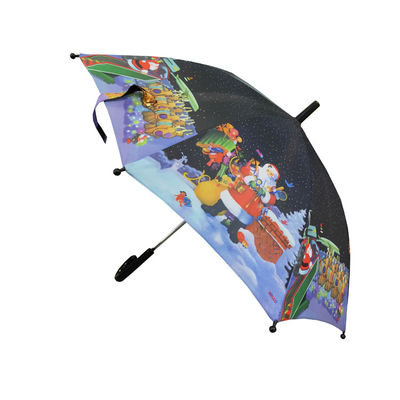 คริสมาสต์ลาย J Shape Handle 19 &quot;* 8K Kids Compact Umbrella