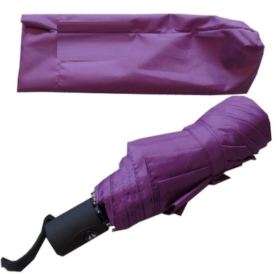 ผ้า Windproof Pongee พับร่มขนาดเล็กพร้อมโครงไฟเบอร์กลาส