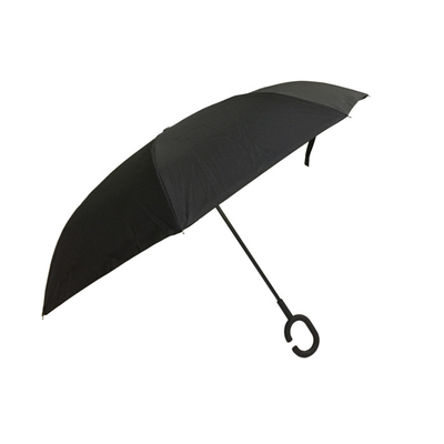 รถคว่ำ C Handle Windproof Reverse Umbrella Double Layer 49 &quot;Arc Inside Out