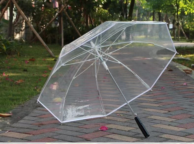 กอล์ฟ ร่มโปร่งใส พร้อมแสง LED สําหรับฝน พร้อมปีกใยแก้ว และแกนอลูมิเนียม